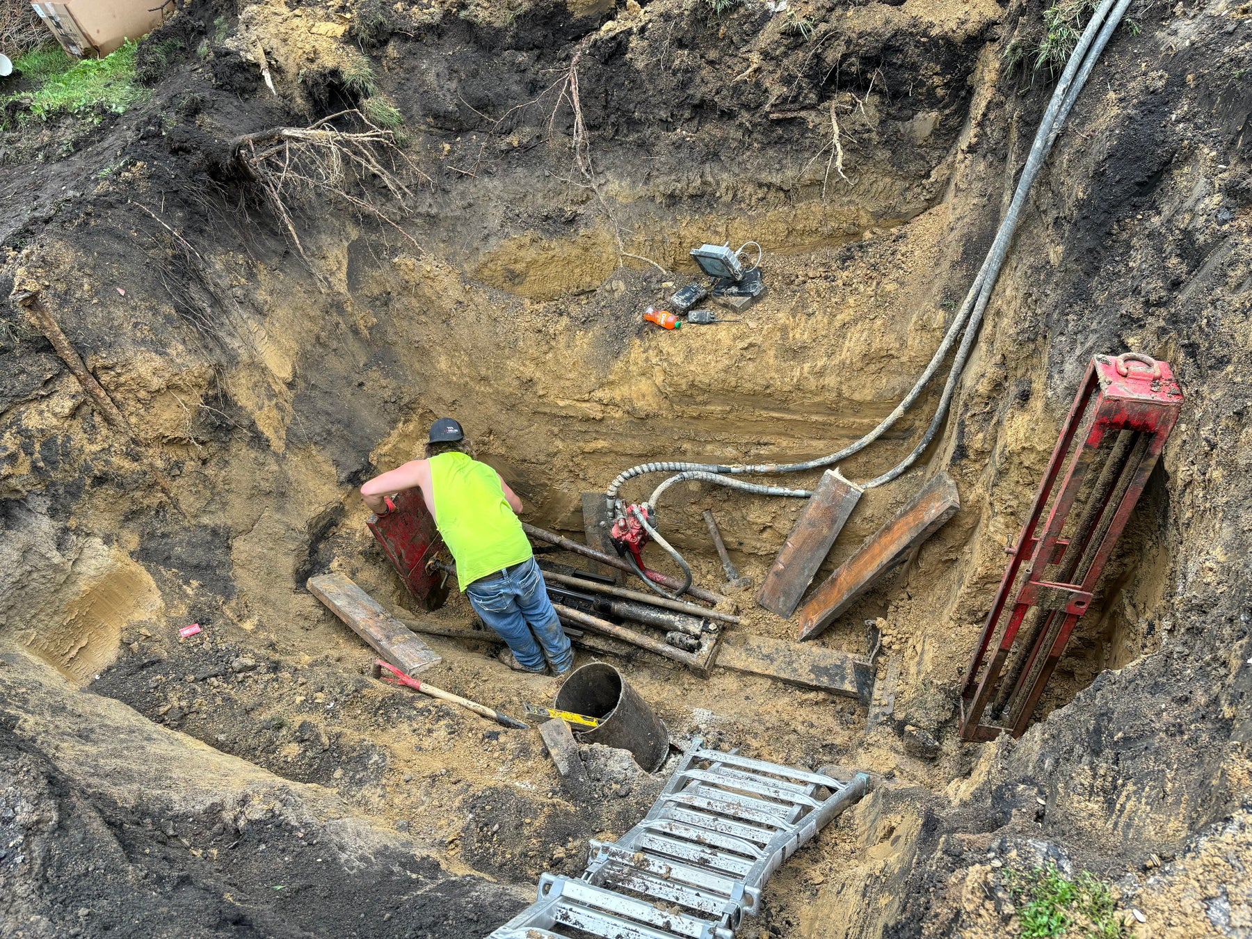 Rural septic system excavation near New York Mills, MN