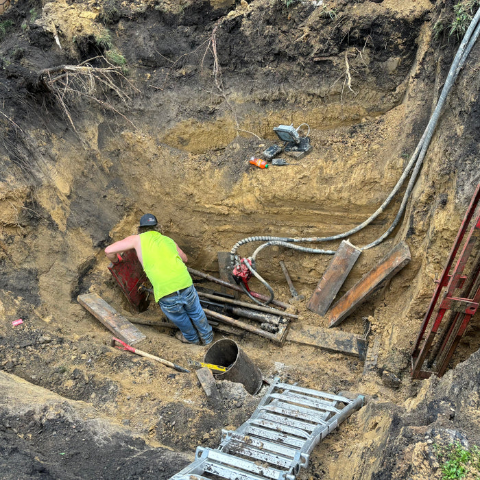 Rural septic system excavation near New York Mills, MN
