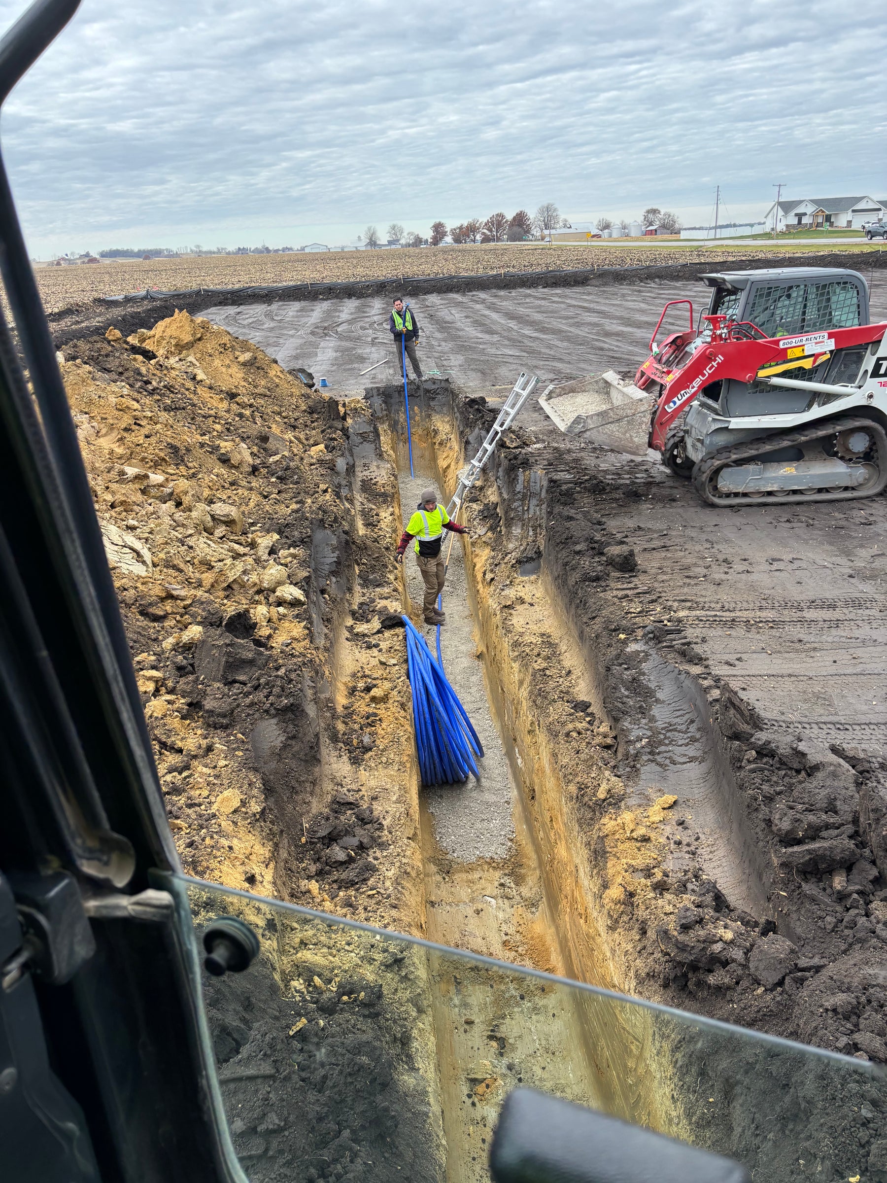 New home septic system installation site in Perham, MN