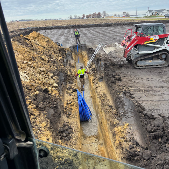 New home septic system installation site in Perham, MN